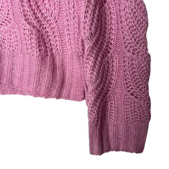 NWT J. Crew Size L Alpaca Blend Pointelle Cable Knit Sweater #AF007 - Picture 4 of 9